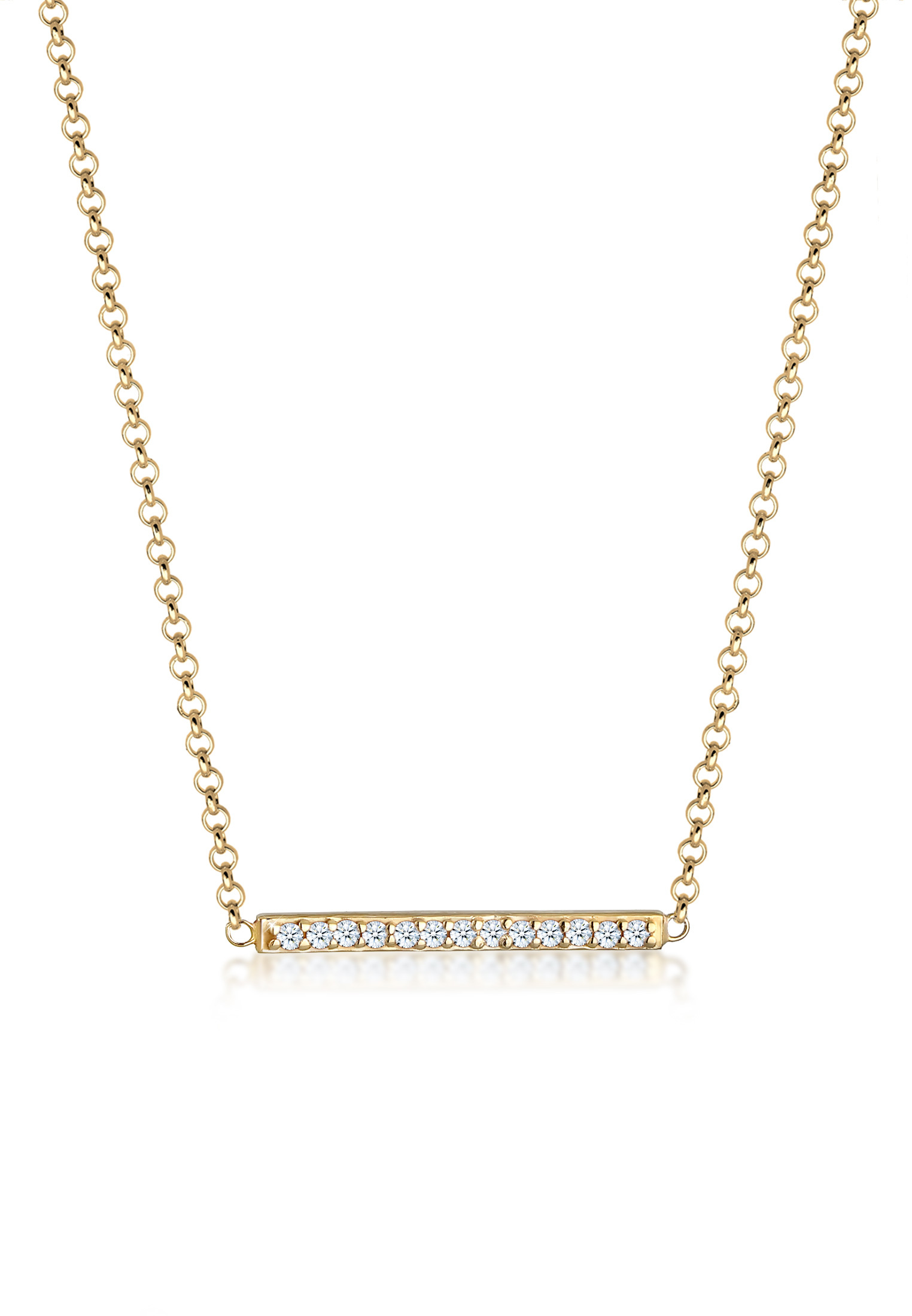 Halskette | Diamant ( Weiß, 0,065 ct ) | 375 Gelbgold