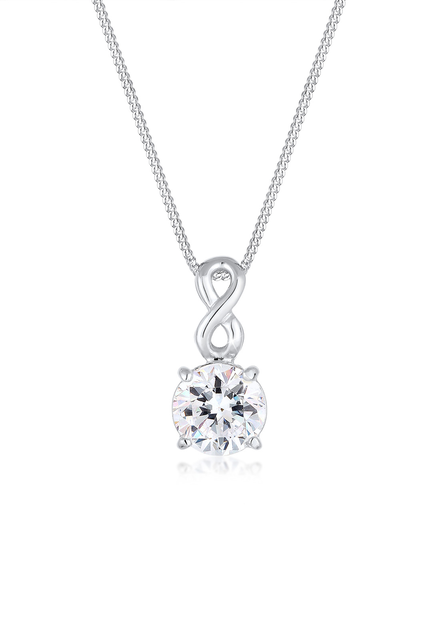 Halskette Infinity | Kristall ( Weiß ) | 925er Sterling Silber