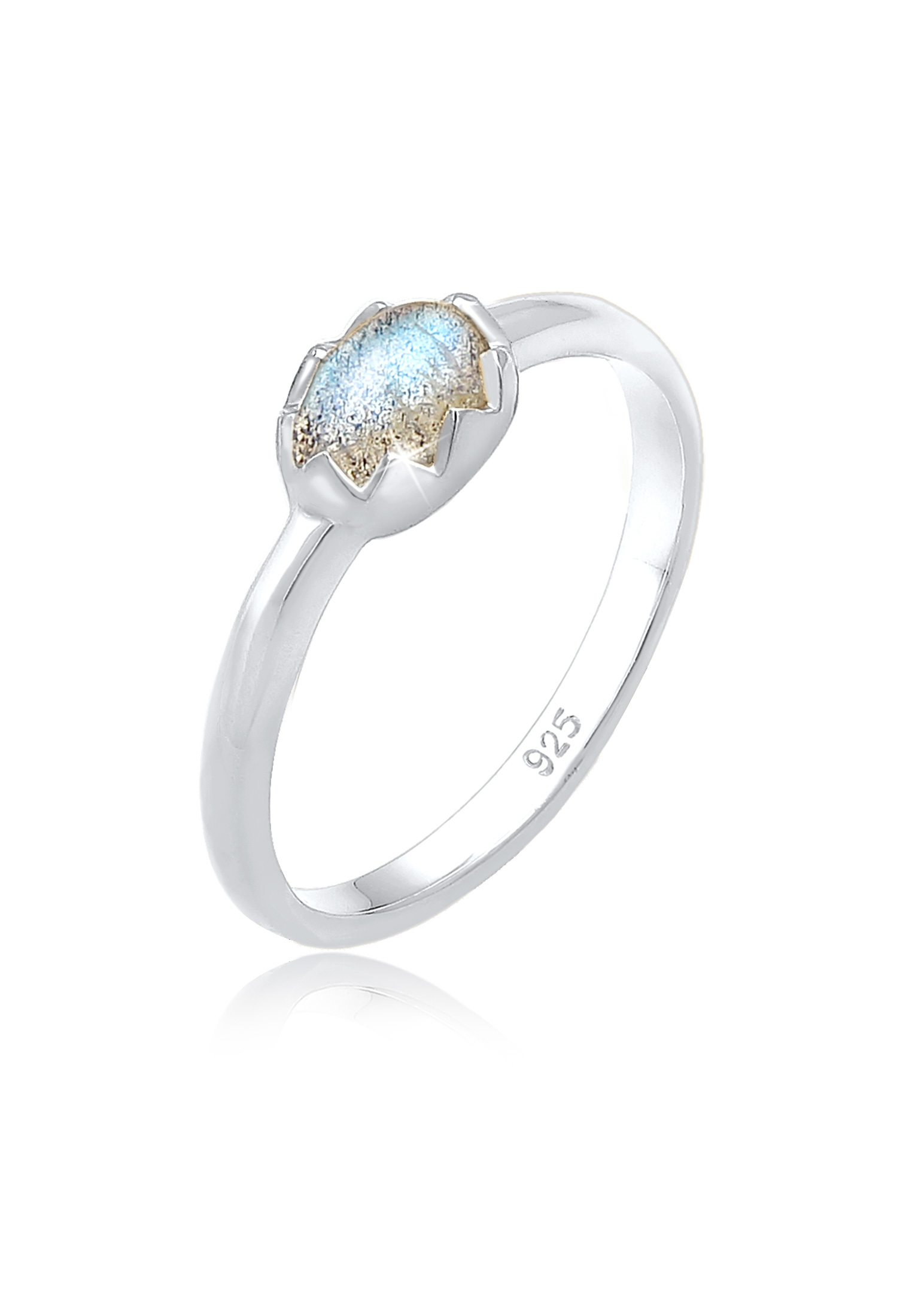 Verlobungsring | Labradorit ( Grau ) | 925er Sterling Silber